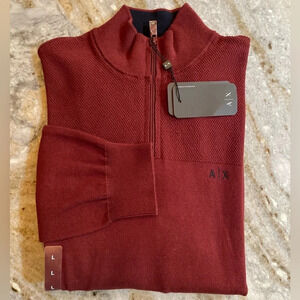 NWT Armani Exchange Cotton Burgundy Pullover Sweater Men’s Large